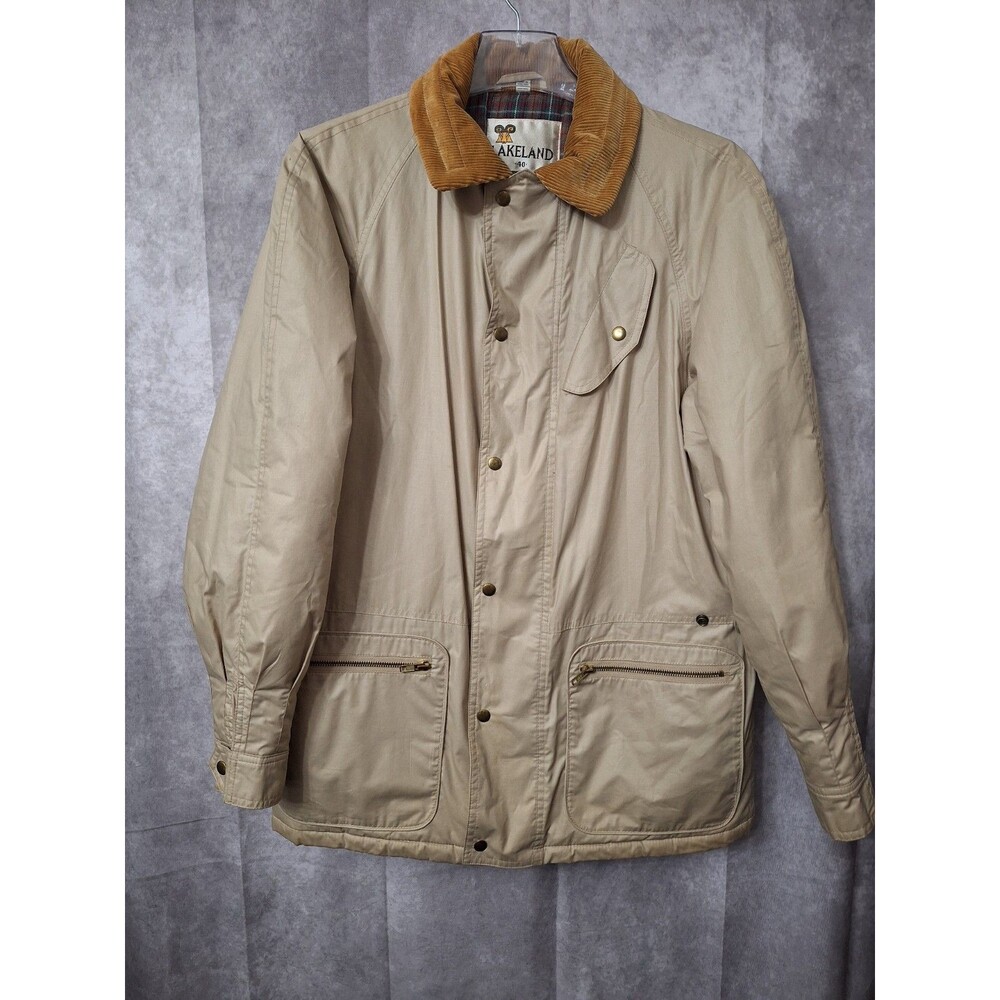 Vintage 90s Lakeland Barn Coat Mens Chore Jacket Sz 40 Medium Corduroy Collar